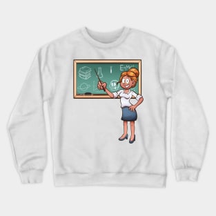 Cartoon Female Teacher Crewneck Sweatshirt